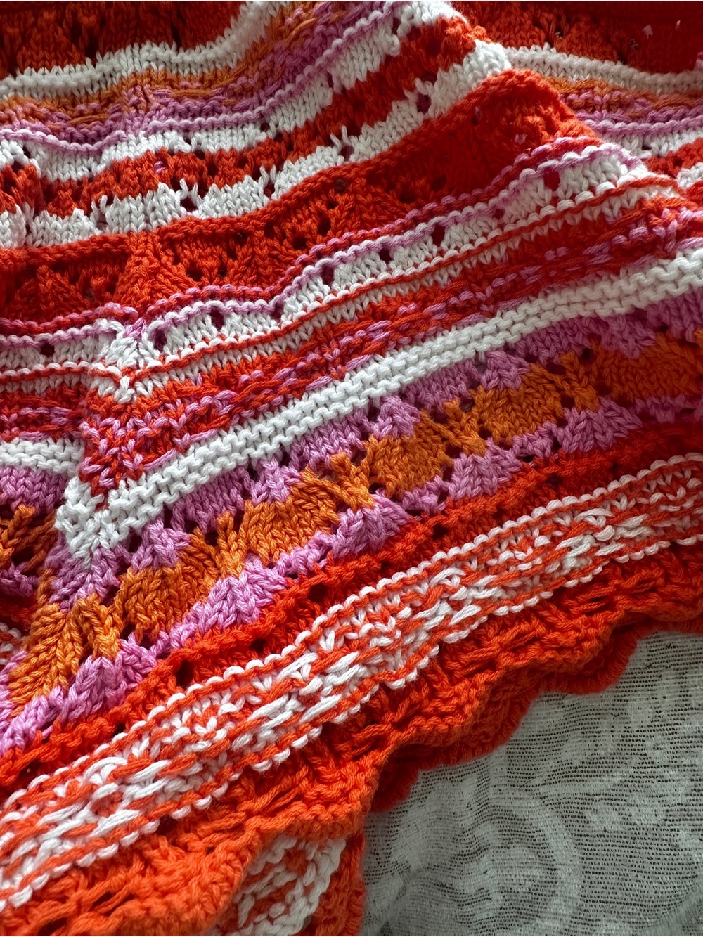 H&M Crochet Knit Shorts Size S- Orange/Pink/White - Picture 5 of 5